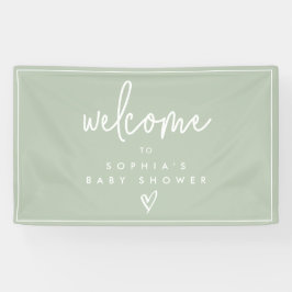 Lona Bienvenida a Baby Shower del Boho Minimalista verd