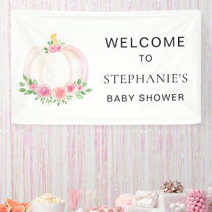 Lona Bienvenida a Baby Shower del Chica de calabaza oto