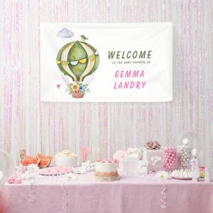 Lona Bienvenida a Baby Shower del Chica del globo aeros