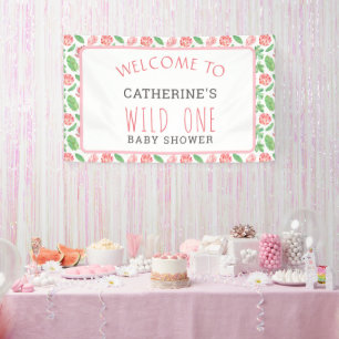 Lona Bienvenida a Baby Shower del Chica Floral Jungle S