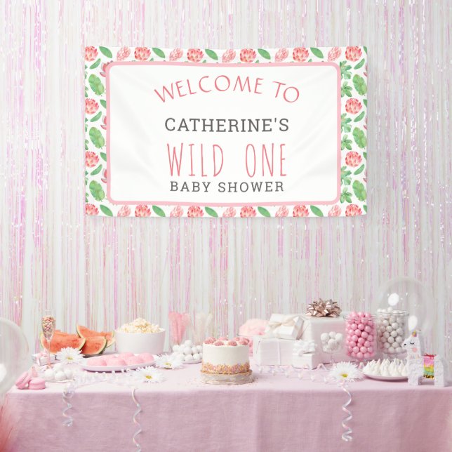 Lona Bienvenida a Baby Shower del Chica Floral Jungle S (Fiesta)