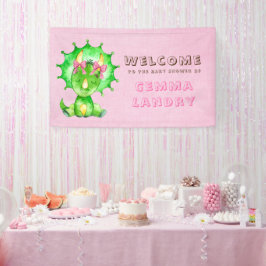 Lona Bienvenida a Baby Shower del Chica Green Tricerato