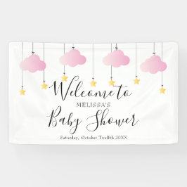 Lona Bienvenida a Baby Shower del Chica rosado Twinkle