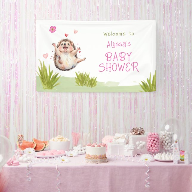 Lona Bienvenida a Baby Shower del Fiesta Happy Hedgehog (Fiesta)