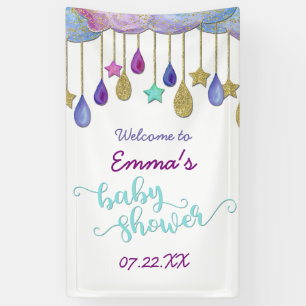 Lona Bienvenida a Baby Shower del Purpurina Rainbow Clo