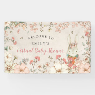 Lona Bienvenida a Baby Shower virtual a Chica de coneji