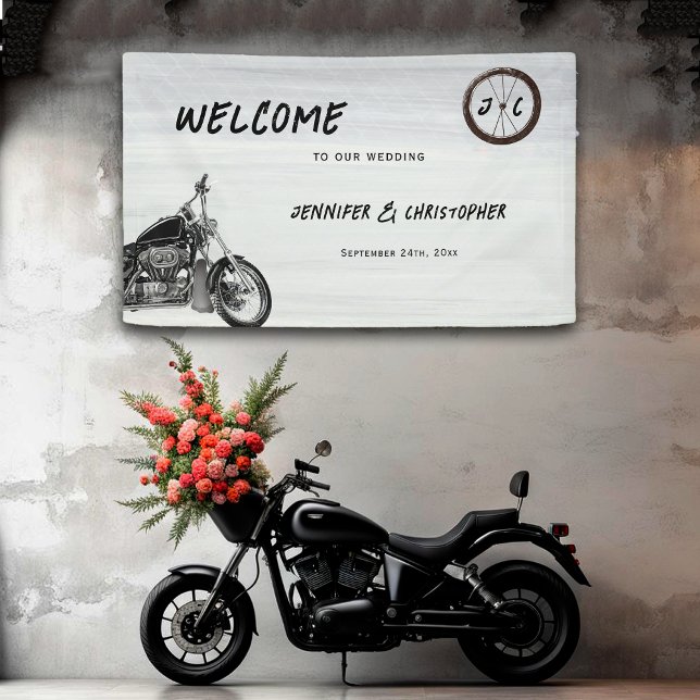 Lona Bienvenida a Boda de Motociclismo de aventura mode (Subido por el creador)