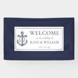 Lona Bienvenida a Boda Náutico Ancla Azul de la Marina