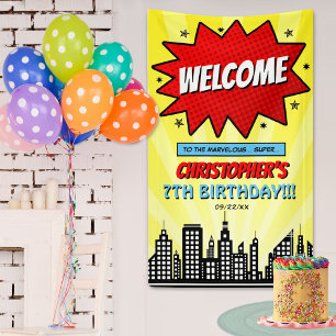 Lona Bienvenida a cualquier cumpleaños del libro de his