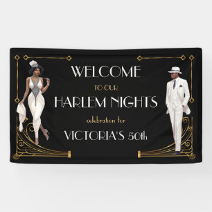 Lona Bienvenida a Deco Harlem Nights Flapper y Caballer