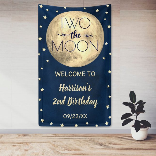 Lona Bienvenida a dos Fiestas de cumpleaños de la luna (Subido por el creador)