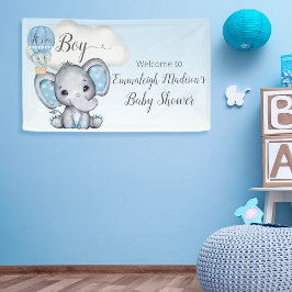 Lona Bienvenida a Elephant Hot Air Balloon Baby Boy Sho