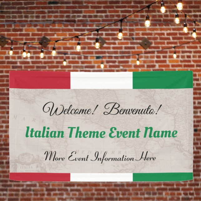 Lona Bienvenida a evento temático italiano o italiano (Subido por el creador)