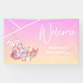 Lona Bienvenida a Fiesta de cumpleaños 30 Pink Fun Pick