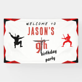 Lona Bienvenida a fiesta de cumpleaños de Red Sword Boy