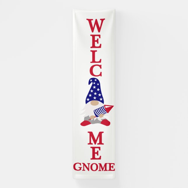 Lona Bienvenida a Gnome Star-Spangled (Vertical)