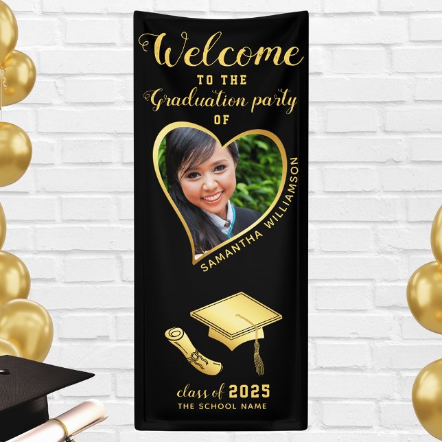 Lona Bienvenida a graduados con foto de graduación de o (Subido por el creador)
