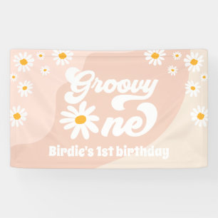 Lona Bienvenida a Groovy One First Birthday Fiesta Retr