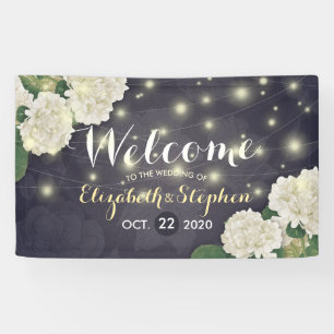 Lona Bienvenida a Hydrangea Flower String Light Blue Bo