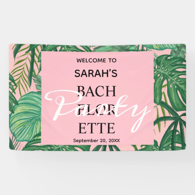 Lona Bienvenida a la Bachelorette de la Paleta Tropical (Horizontal)