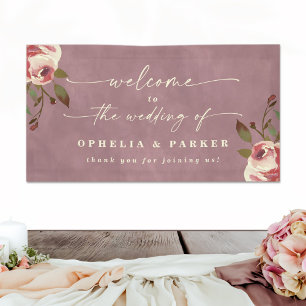 Lona Bienvenida a la boda Ophelia Cottagecore Dusty Pin