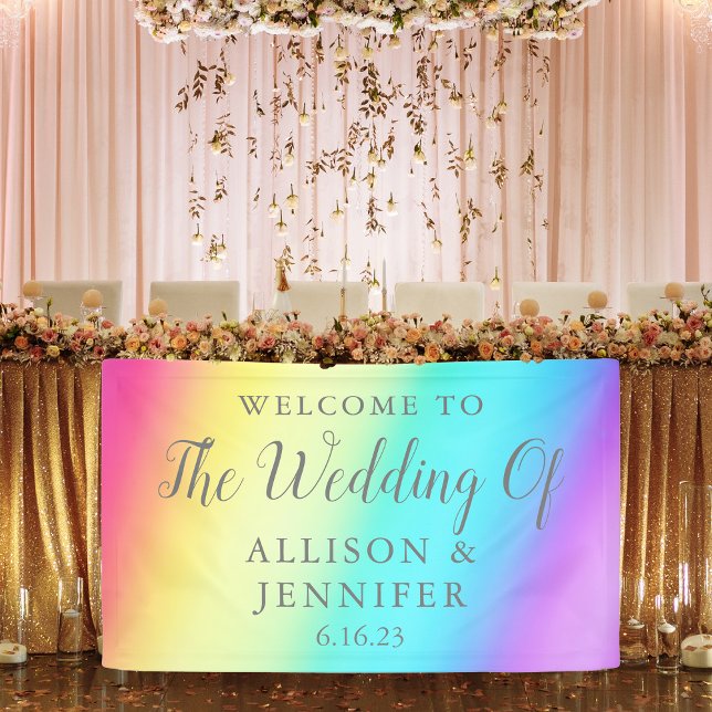 Lona Bienvenida a la boda personalizada de la moda arco (Subido por el creador)