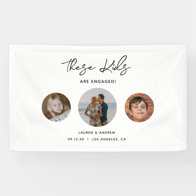 Lona Bienvenida a la divertida fiesta de compromiso de  (Horizontal)