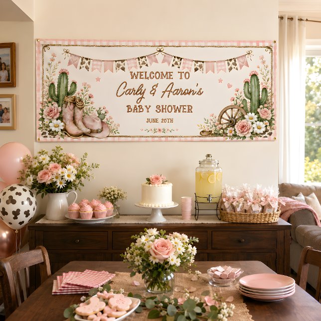 Lona Bienvenida a la ducha de bebé de la Princesa de la (Prairie Princess Baby Shower Welcome Banner)