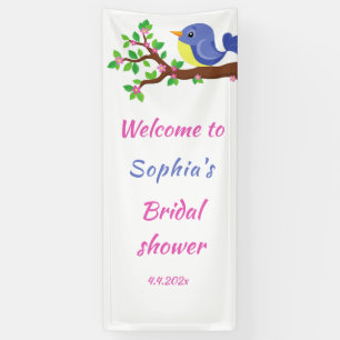 Lona Bienvenida a la ducha nupcial del árbol floral de