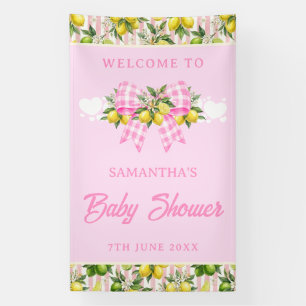 Lona Bienvenida a la fiesta de baby shower con lazo de