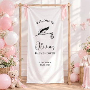 Lona Bienvenida a la fiesta de baby shower con letra sc