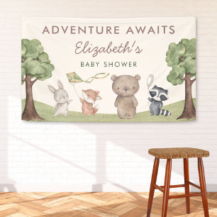 Lona Bienvenida a la Fiesta de Baby Shower de Animales