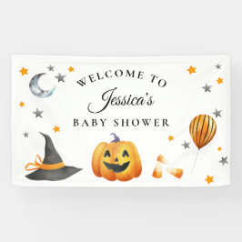 Lona Bienvenida a la fiesta de bebé Little Boo Hallowee