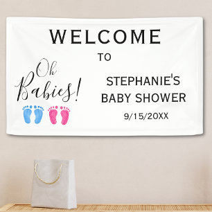 Lona Bienvenida a la fiesta de bebés de Oh Baby Twins 