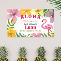 Bienvenida a la fiesta de compromiso de Luau