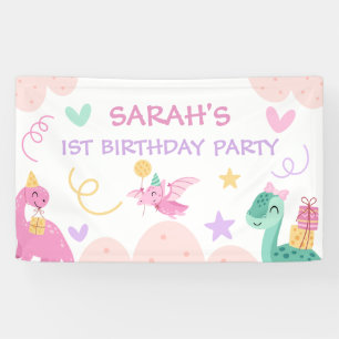 Lona Bienvenida a la fiesta de cumpleaños de dinosaurio