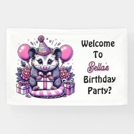 Lona Bienvenida a la fiesta de cumpleaños del personali