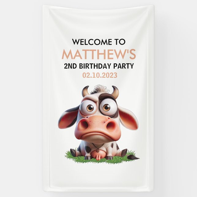 Lona Bienvenida a la fiesta de cumpleaños número 2 de g (Pedestal Sign)