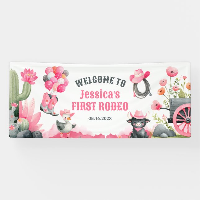 Lona Bienvenida a la fiesta de cumpleaños occidental de (Horizontal)