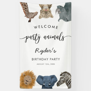 Lona Bienvenida a la fiesta de cumpleaños Safari de fie