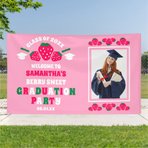 Lona Bienvenida a la fiesta de graduación con foto de f