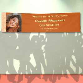 Lona Bienvenida a la fiesta de graduación con foto mode