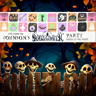 Lona Bienvenida a la fiesta de Halloween Pastel