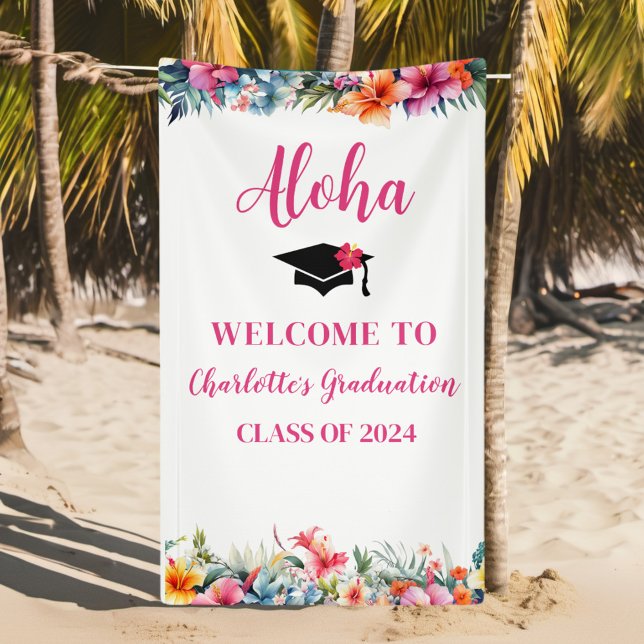 Lona Bienvenida a la Graduación Tropical Aloha Luau 202 (Subido por el creador)