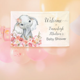 Lona Bienvenida a la Moda Elephant Baby Shower Boho
