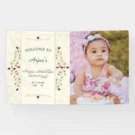 Lona Bienvenida a la Primera Ceremonia de Arroz de Anna