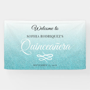 Lona Bienvenida a los 15 cumpleaños de la Purpurina Azu
