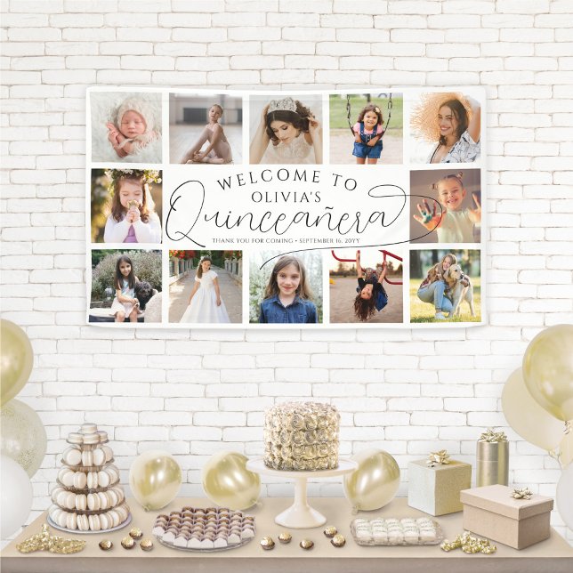 Lona Bienvenida a los 15 cumpleaños del Collage de foto (Subido por el creador)