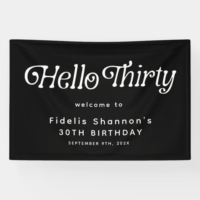Lona Bienvenida a los 30 Años del Día 30 Retro (Horizontal)