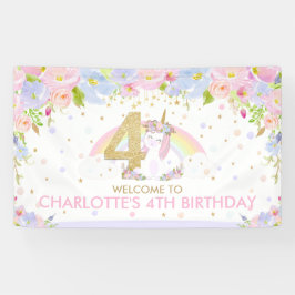 Lona Bienvenida a los cuatro cumpleaños de la unicornio